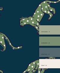 Panther Dots Blue/Green Wallpaper