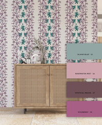 Eclectic Bamboo Purple Turquoise Behang