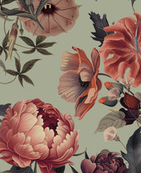 Peony Green Wallpaper