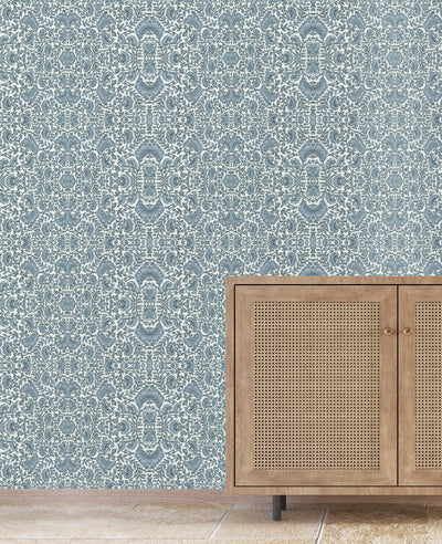 Bombay Flower Blue Wallpaper