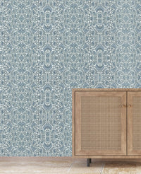 Bombay Flower Blue Behang