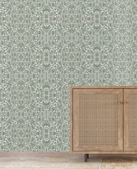 Bombay Flower Green Wallpaper Sample