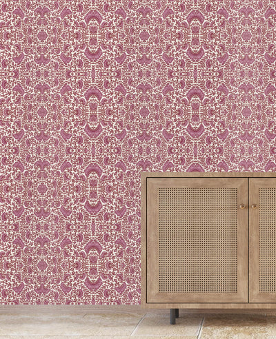 Bombay Flower Pink Wallpaper