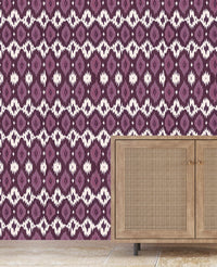 Deia Ikat Purple Wallpaper Sample