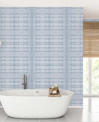 Tartan Blue Behang