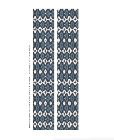 Deia Ikat Blue Wallpaper