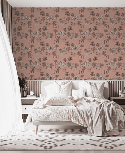 Creative Lab Amsterdam behang Oriental Teahouse Terra Pink wallpaper