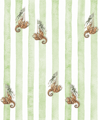 Creative Lab Amsterdam behang Seahorse Riders Green wallpaper detail