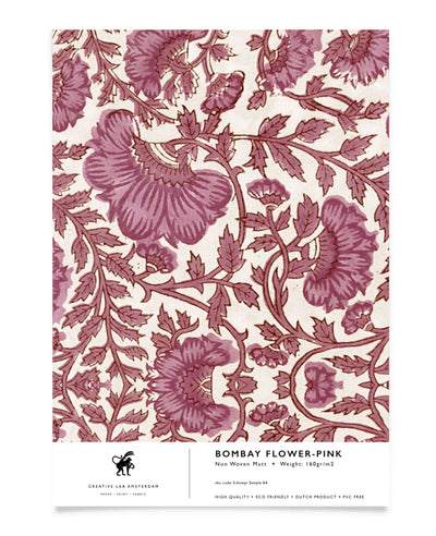 Bombay Flower Pink Behang Sample