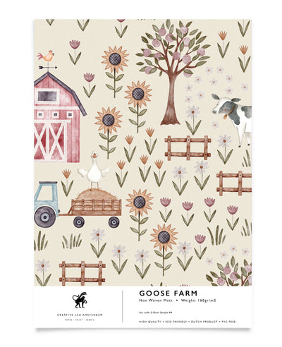 Goose Farm Wallpaper Sample