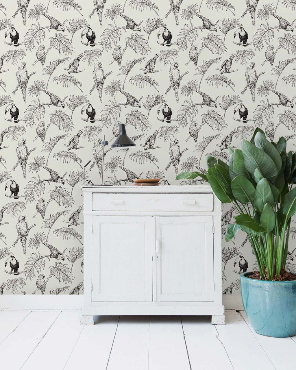 Creative Lab Amsterdam behang Tropic Tucan Cream wallpaper 