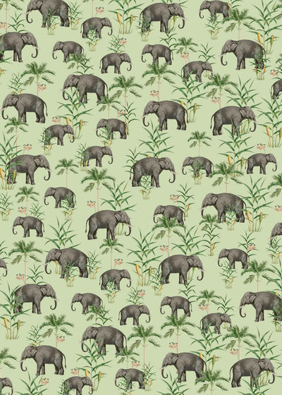 Creative Lab Amsterdam behang Oscar the Elephant Green Wallpaper